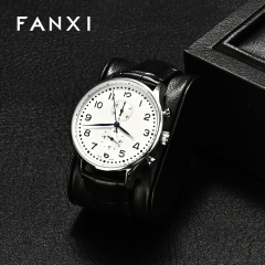 FANXI Hot sale Black Leather Watch Storage Box