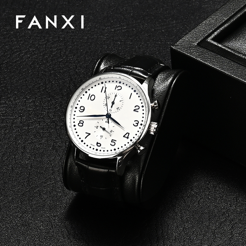 FANXI Hot sale Black Leather Watch Storage Box
