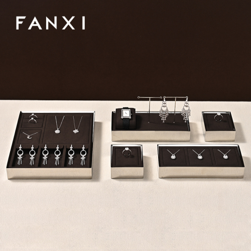 FANXI Hot sale Brown Metal Jewelry display tray