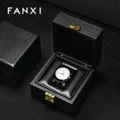 FANXI Hot sale Black Leather Watch Storage Box