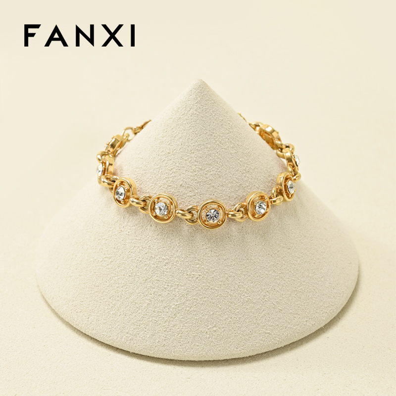FANXI Fashion Beige Microfiber Jewelry display set