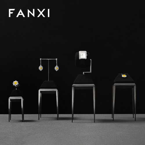 FANXI Hot sale Black metal Jewelry display stand