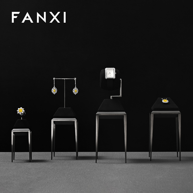 FANXI Hot sale Black metal Jewelry display stand