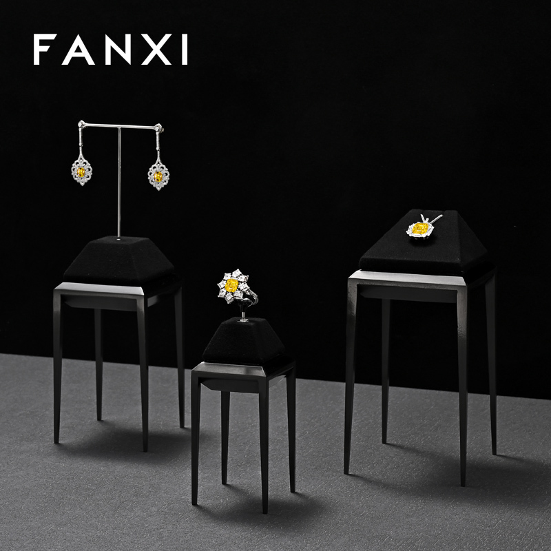 FANXI Hot sale Black metal Jewelry display stand