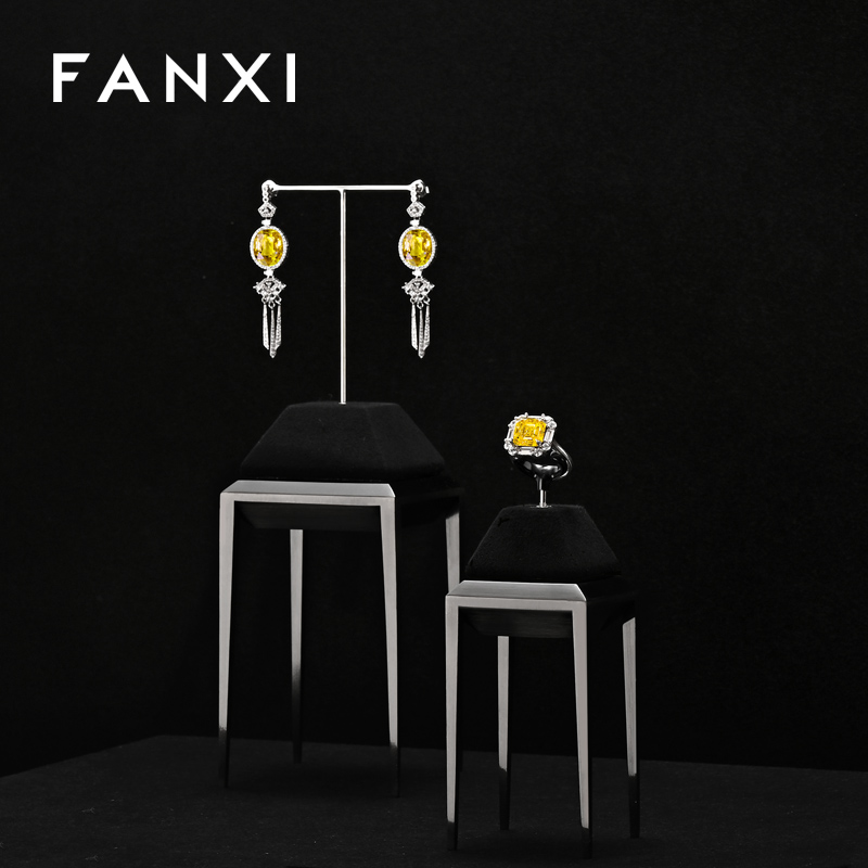 FANXI Hot sale Black metal Jewelry display stand