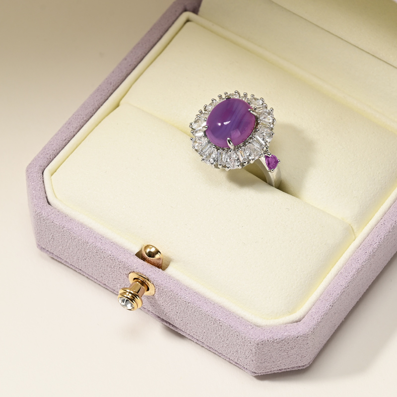 FANXI High quality purple microfiber jewelry box