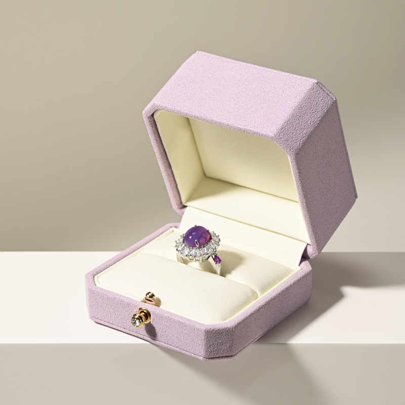FANXI High quality purple microfiber jewelry box