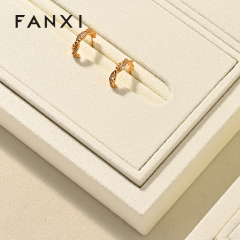 FANXI Luxury Beige Microfiber Jewelry Combination Set