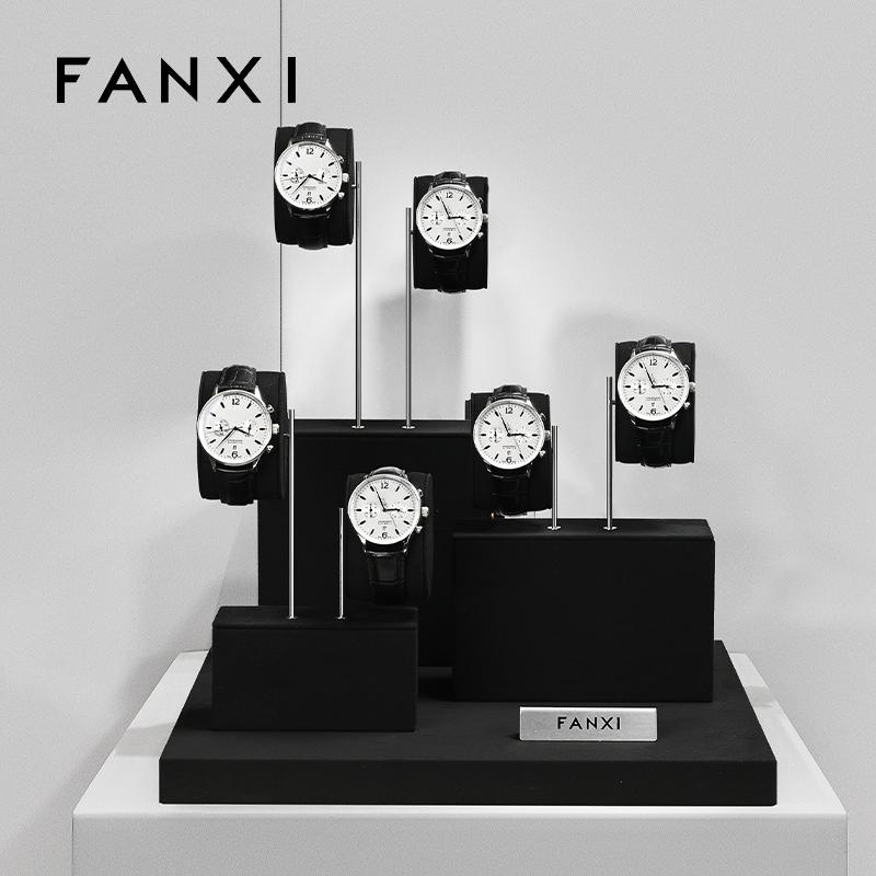 FANXI Wholesale Black Metal Watch display set