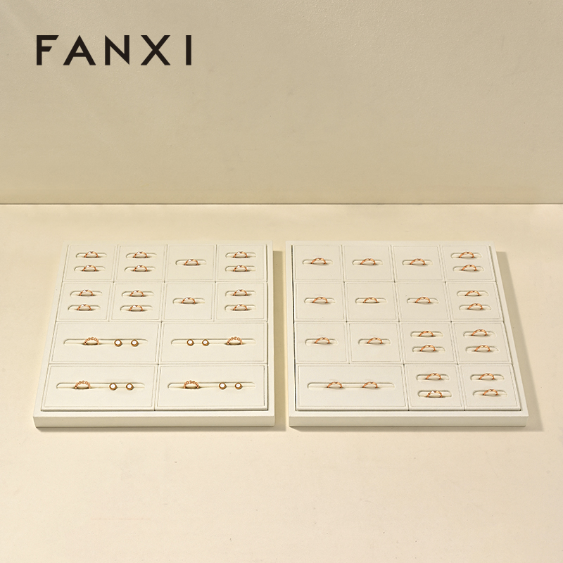 FANXI Luxury Beige Microfiber Jewelry Combination Set