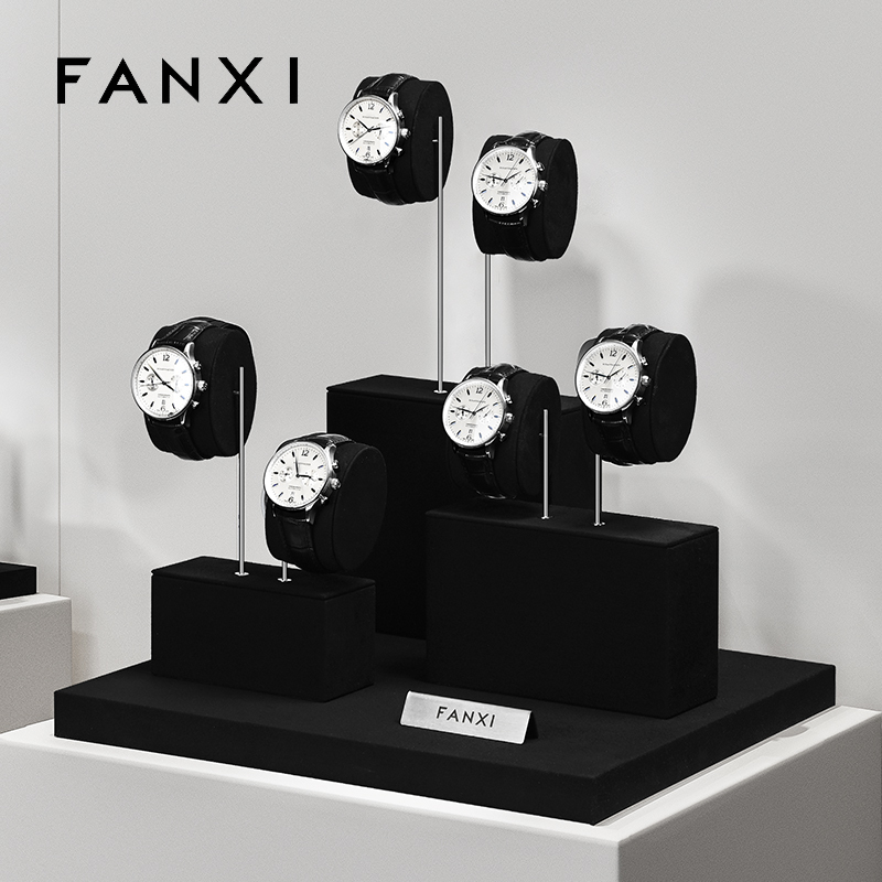 FANXI Wholesale Black Metal Watch display set