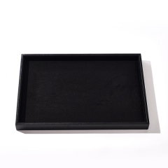 FANXI Custom black leather jewelry display tray