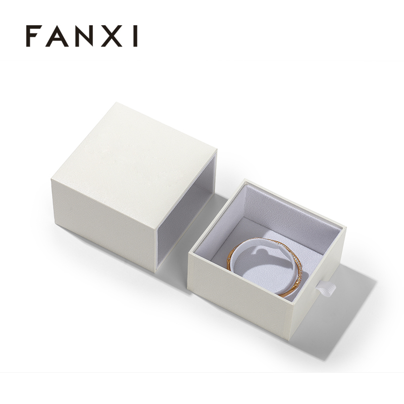 FANXI Custom white paper velvet bracelet box