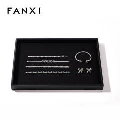FANXI Custom black leather jewelry display tray