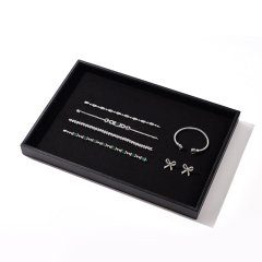 FANXI Custom black leather jewelry display tray