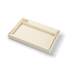 FANXI Custom beige metal microfiber jewelry tray