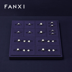 FANXI Fashion Blue Microfiber Jewelry Display set