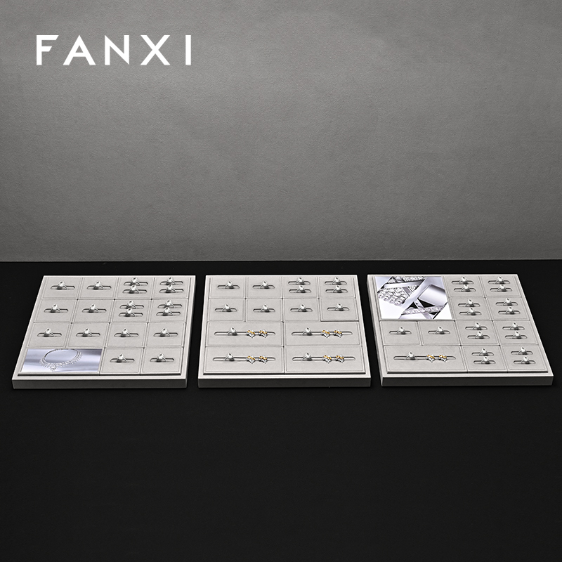 FANXI Wholesale Grey Microfiber Jewelry Combination Set