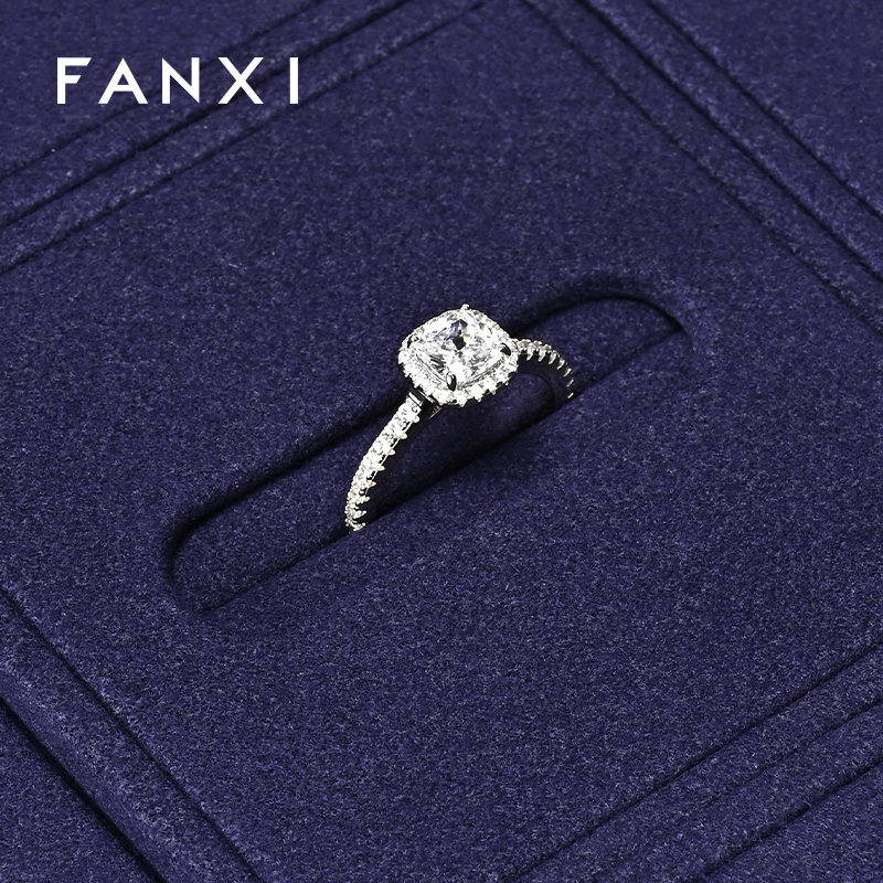 FANXI Fashion Blue Microfiber Jewelry Display set