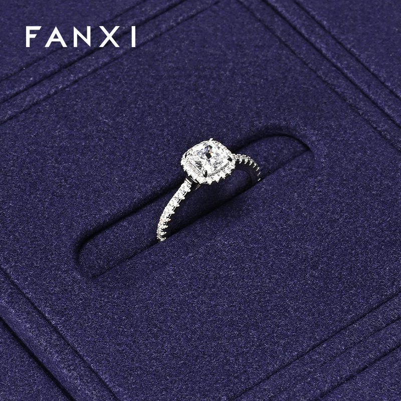 FANXI Fashion Blue Microfiber Jewelry Display set