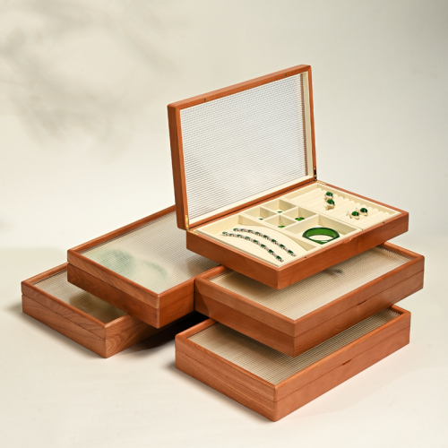 FANXI wholesale Blue leather Microfiber Jewelry box