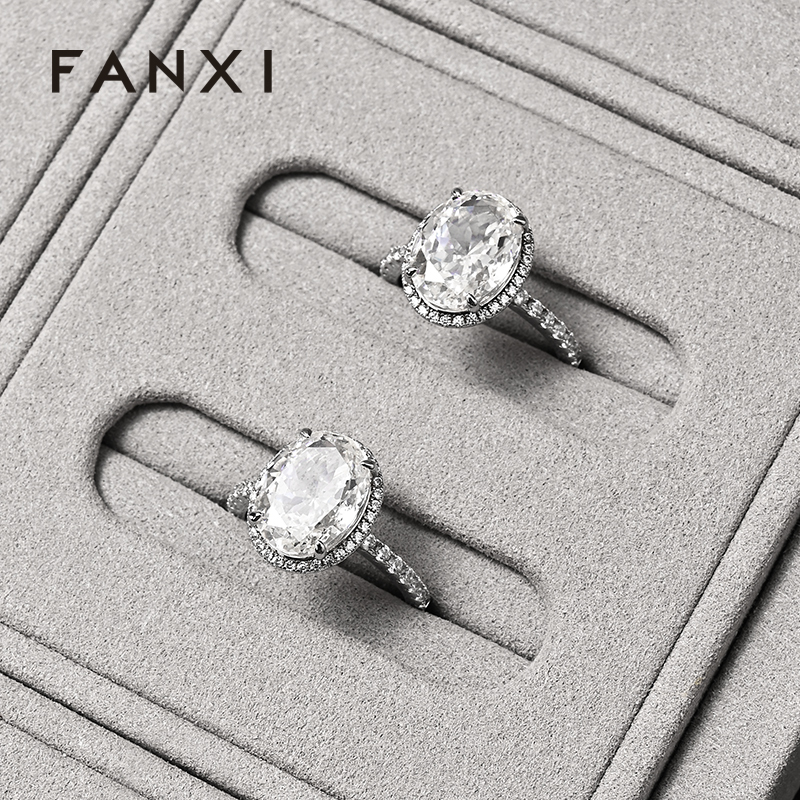 FANXI Wholesale Grey Microfiber Jewelry Combination Set