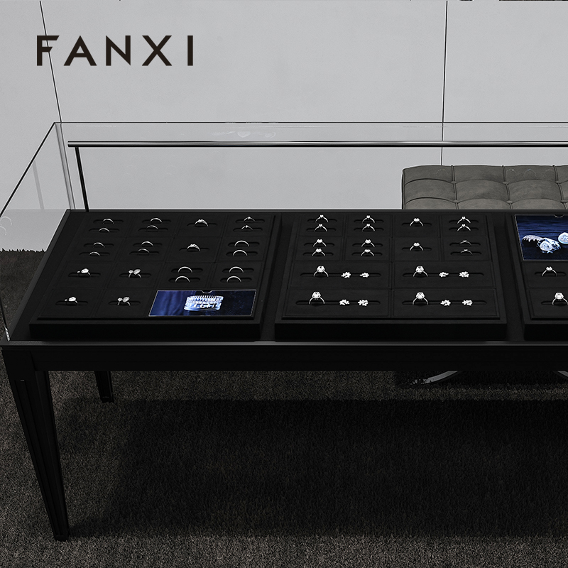 FANXI quality Black Microfiber Jewelry Combination Set