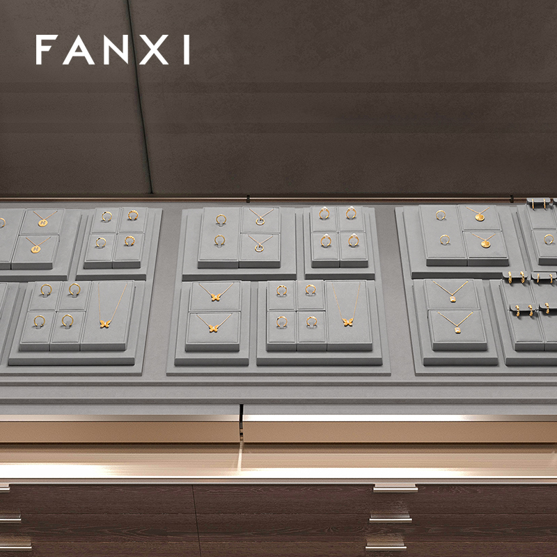 FANXI Factory grey microfiber jewelry combination set
