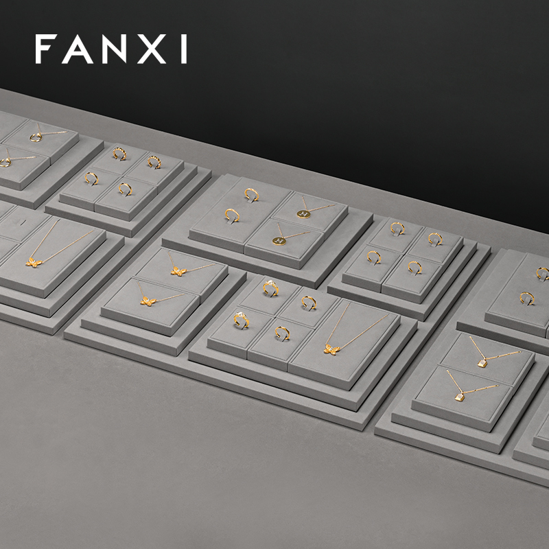 FANXI Factory grey microfiber jewelry combination set