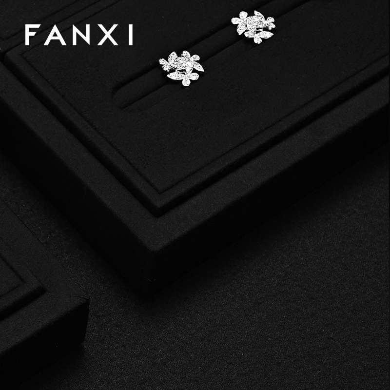 FANXI quality Black Microfiber Jewelry Combination Set