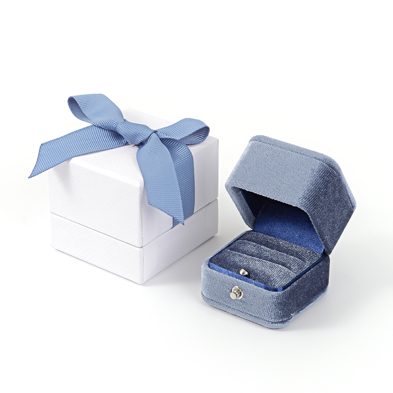 FANXI Custom velvet blue ring box
