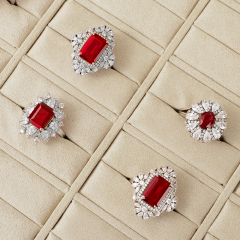 FANXI Custom off white suede leather ring case