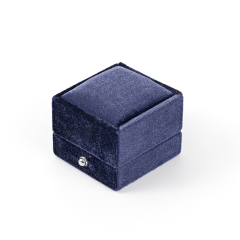 FANXI Custom dark blue velvet ring box