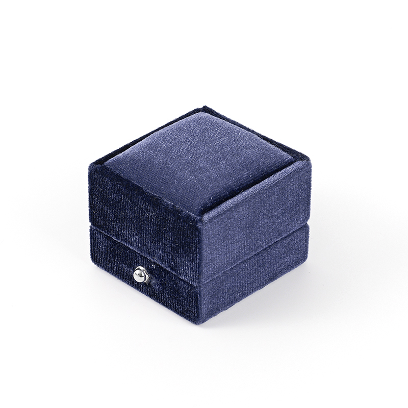 FANXI Custom dark blue velvet ring box