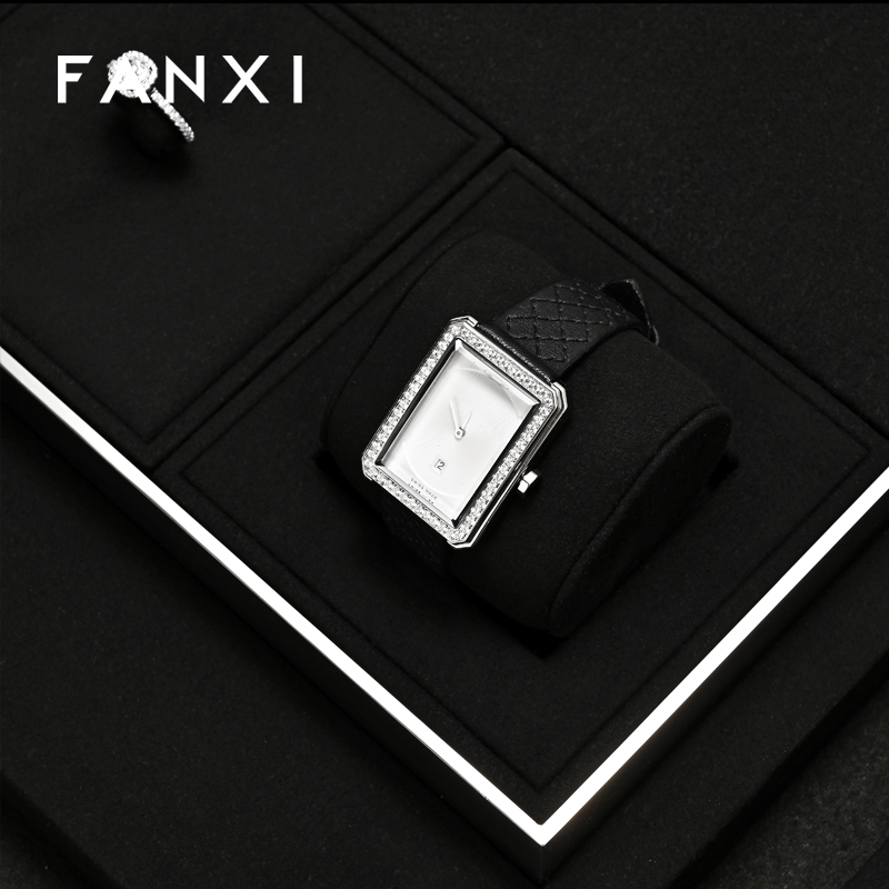 FANXI High quality Leather Black Jewelry display