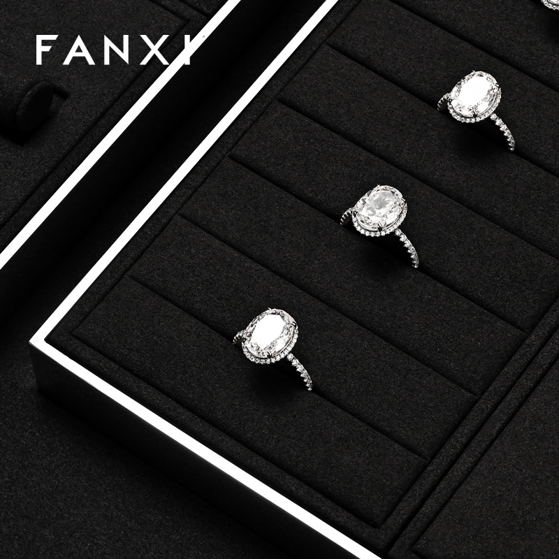 FANXI High quality Leather Black Jewelry display