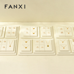 FANXI Luxury Leather Beige Jewelry Display