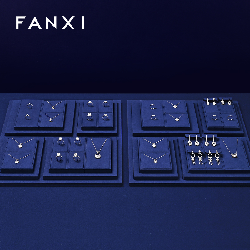 FANXI Fashion Microfiber Blue Jewelry display set