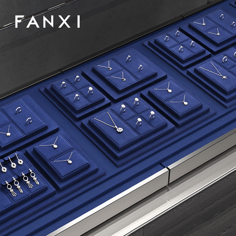 FANXI Fashion Microfiber Blue Jewelry display set