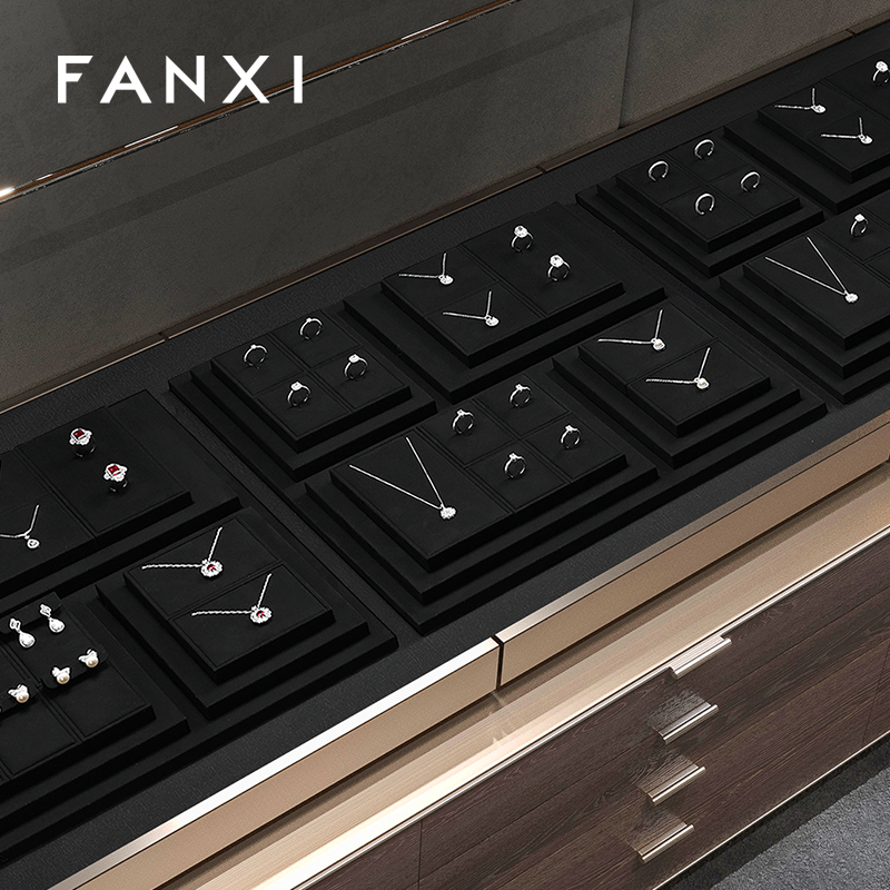 FANXI Fashion Microfiber Black Jewelry Combination Set