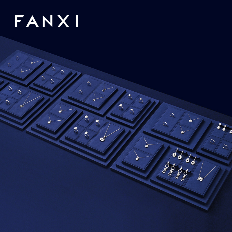 FANXI Fashion Microfiber Blue Jewelry display set