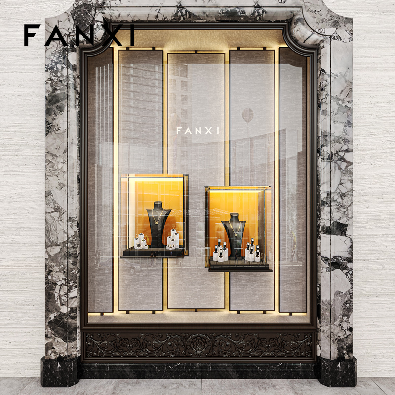 FANXI Factory Black Baking paint Jewelry display set