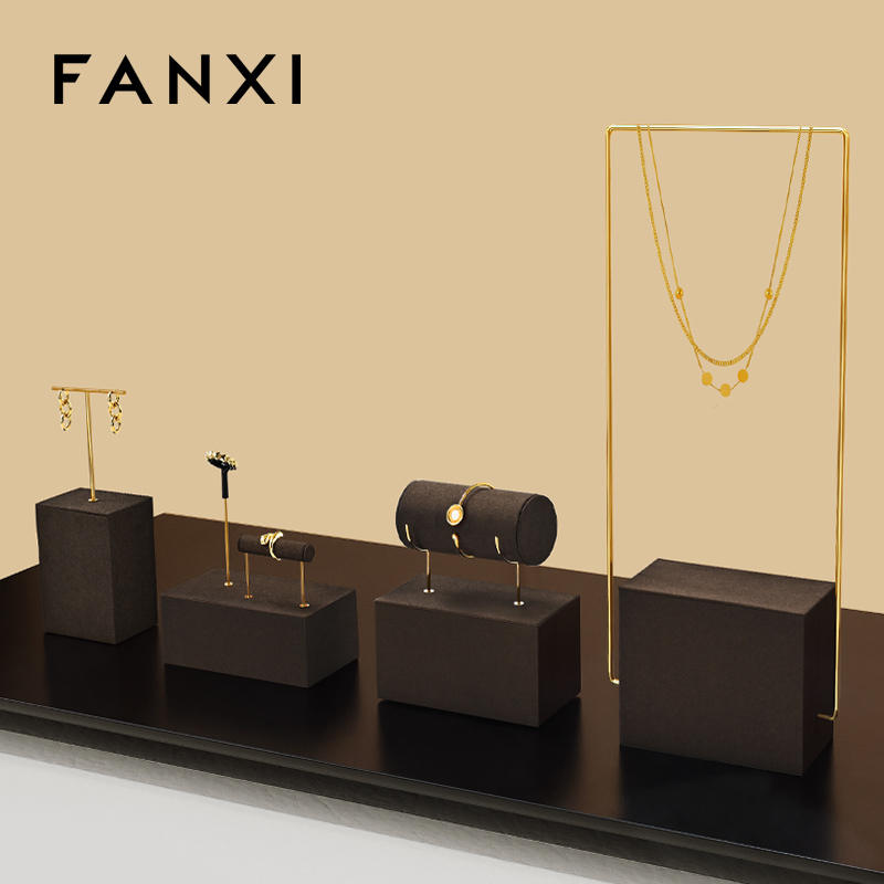 FANXI Luxury Brown metal Jewelry display set