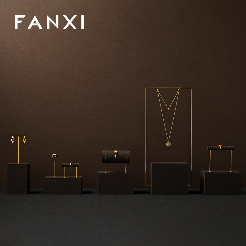 FANXI Luxury Brown metal Jewelry display set