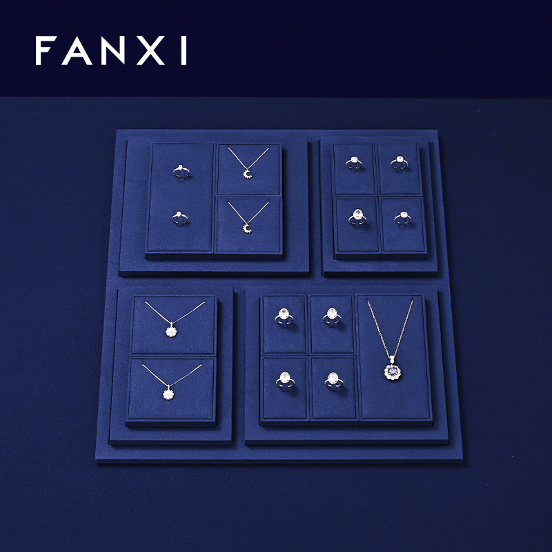 FANXI Fashion Microfiber Blue Jewelry display set