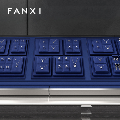 FANXI Fashion Microfiber Blue Jewelry display set
