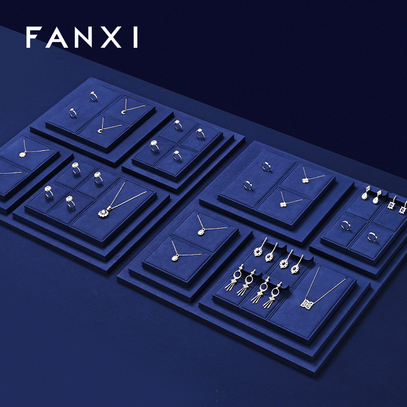 FANXI Fashion Microfiber Blue Jewelry display set