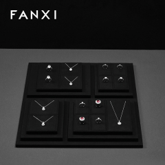 FANXI Fashion Microfiber Black Jewelry Combination Set