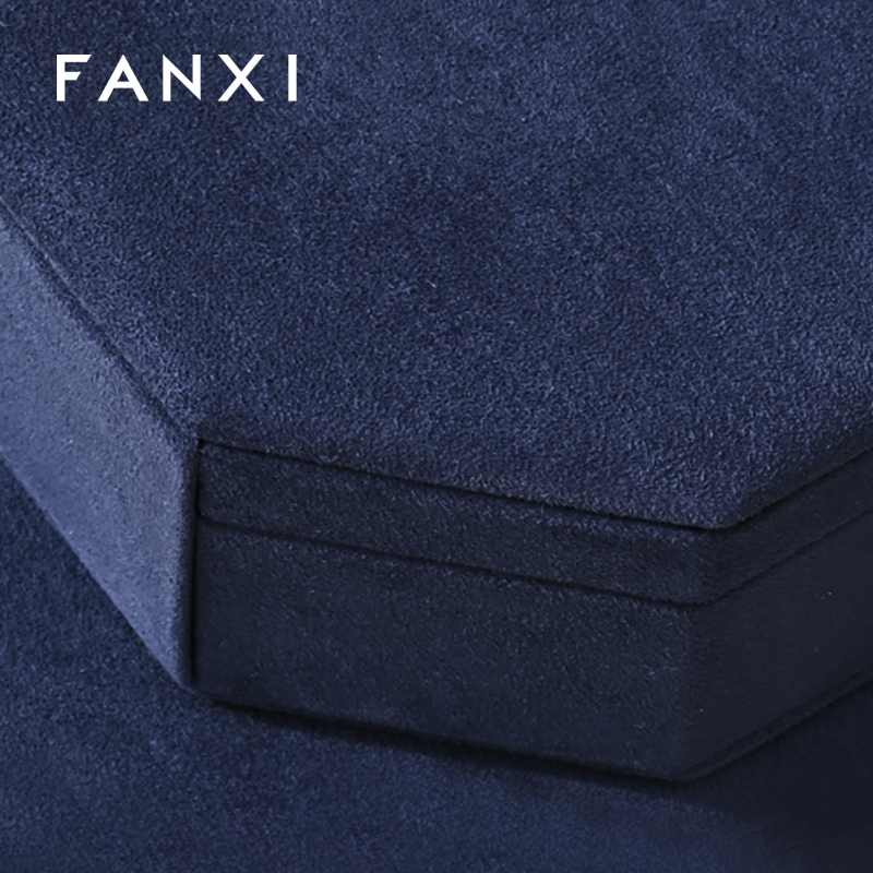 FANXI High quality blue velvet jewelry box
