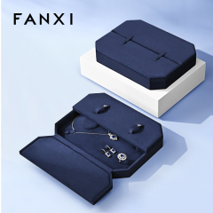 FANXI High quality blue velvet jewelry box